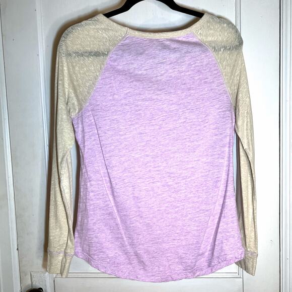 Purple and Cream Relativity Long Sleeve Baseball T-Shirt Size Small - Picture 2 of 6